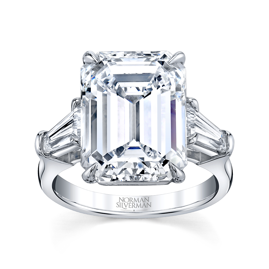 8.43 Carat Platinum Emerald-Cut Diamond Ring