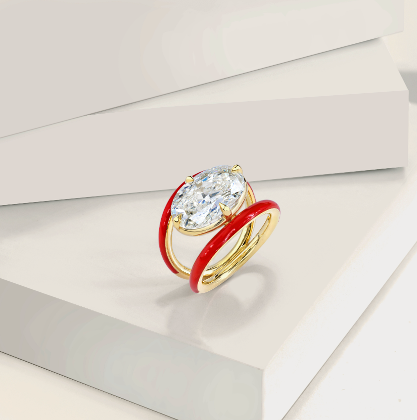 6.76 Oval-Cut Diamond Ring