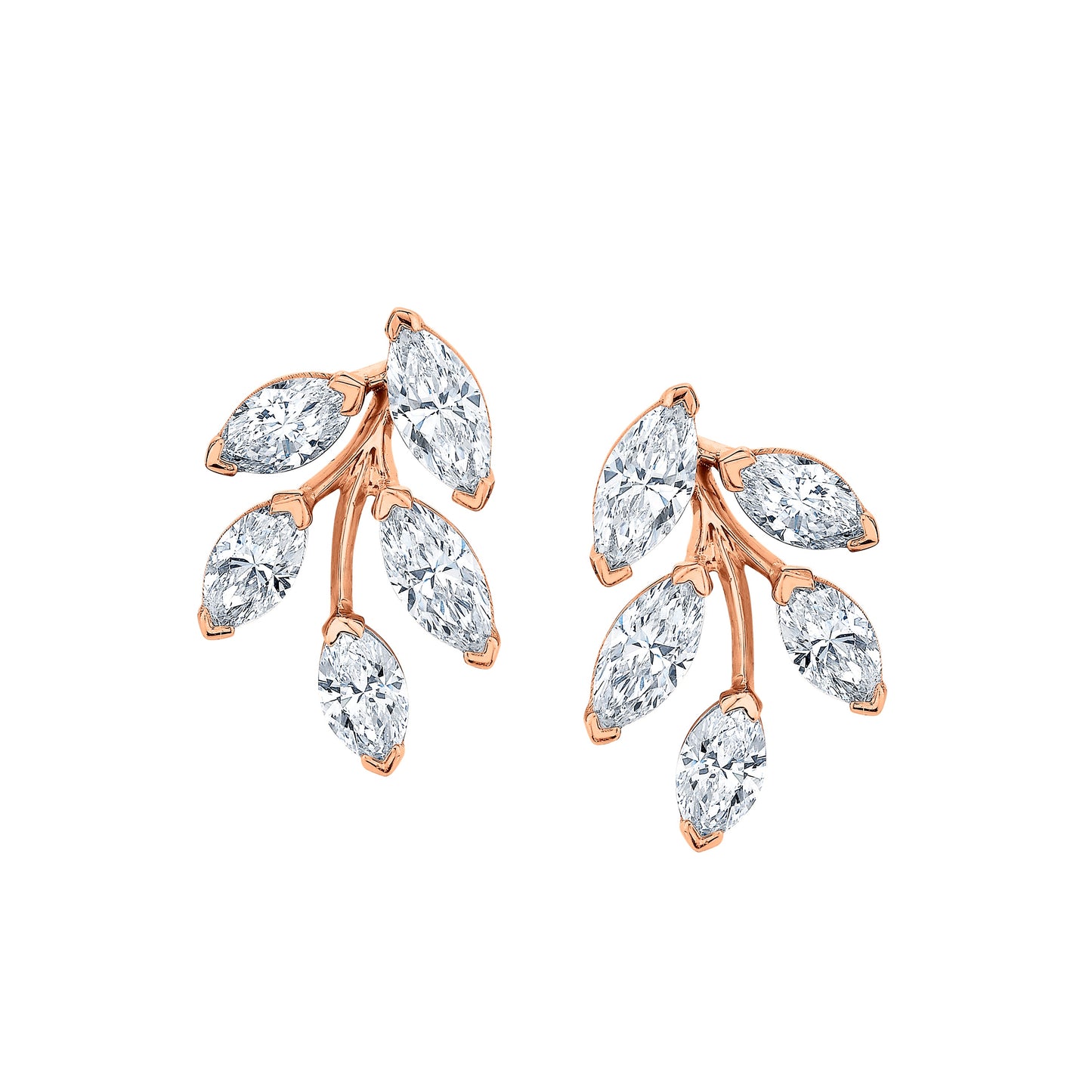 Marquise Diamond Leaf Earrings