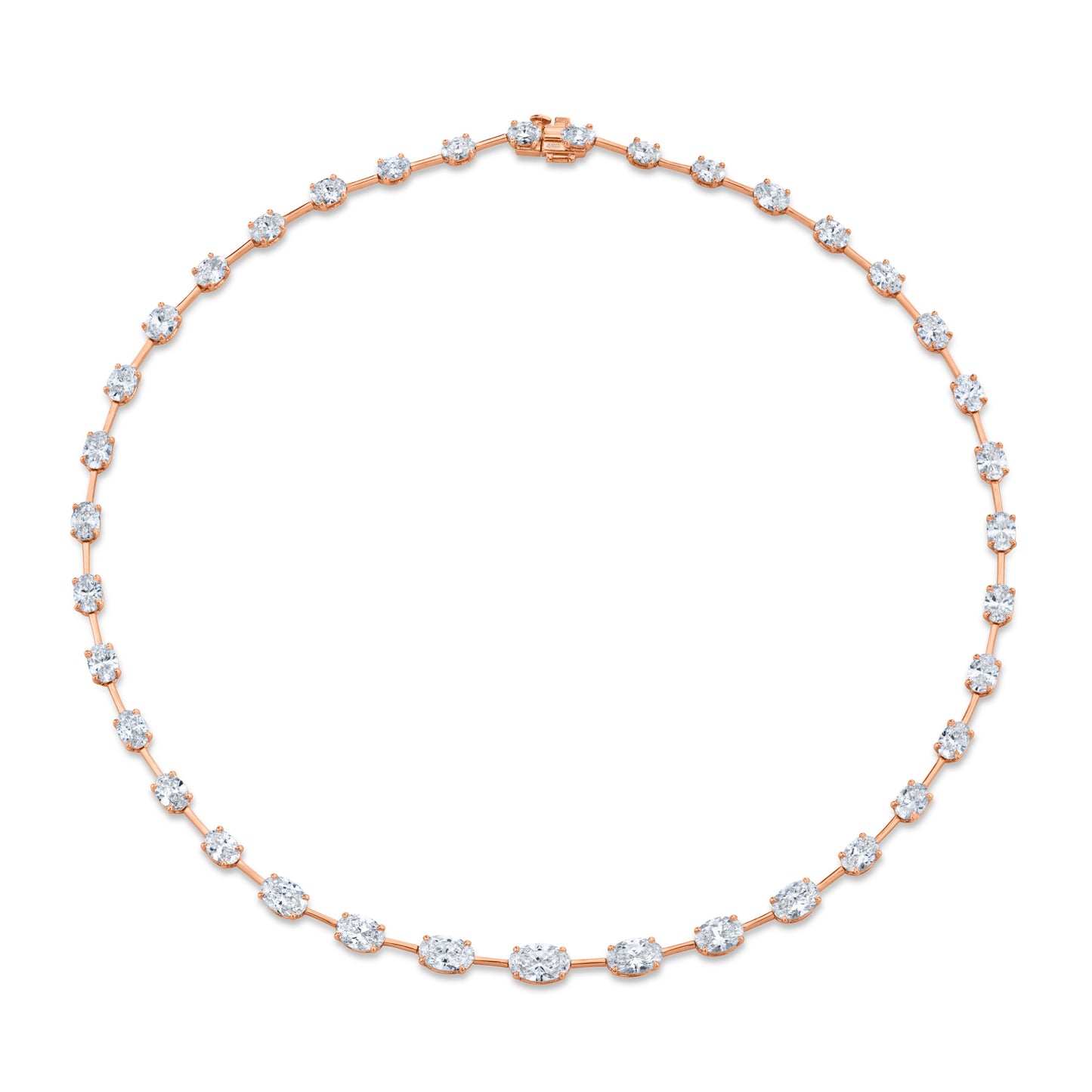 Graduated Oval Cut Diamond Necklace