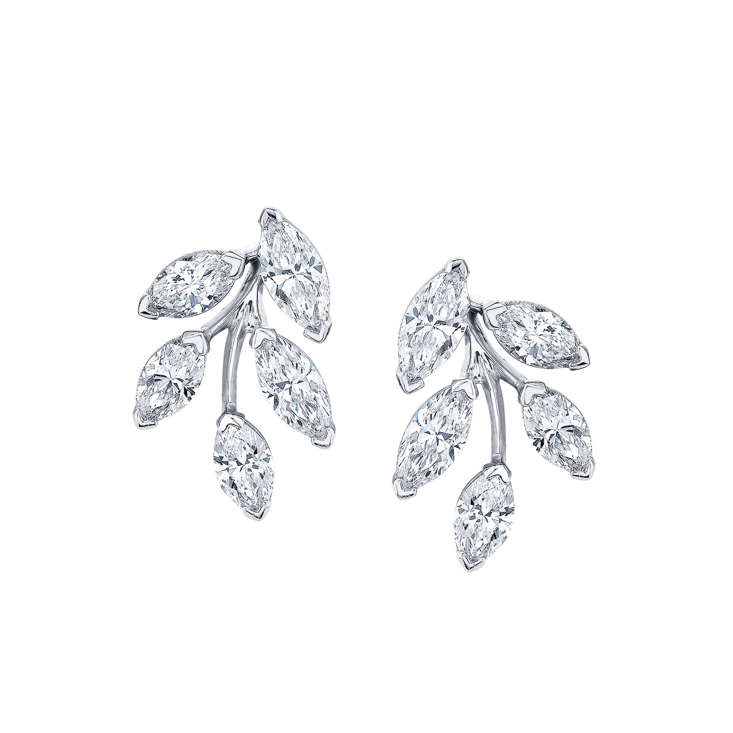 Marquise Diamond Leaf Earrings