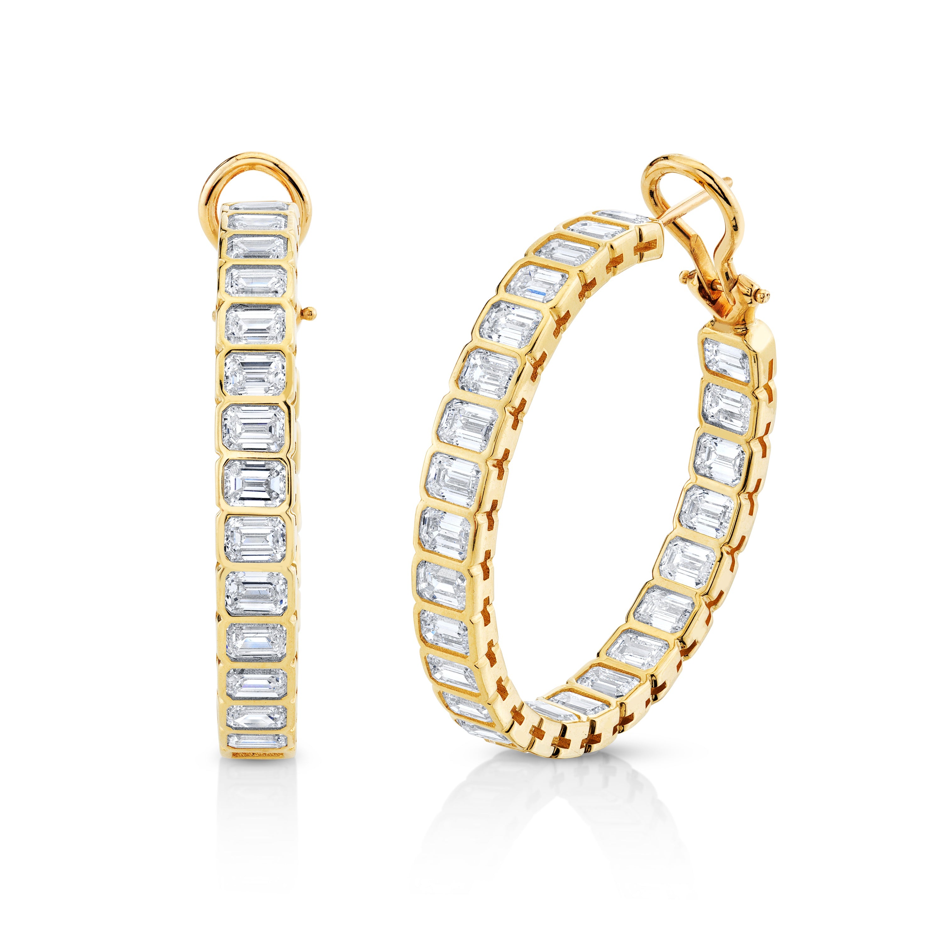 1.5 inch diamond hoop earrings Outlet