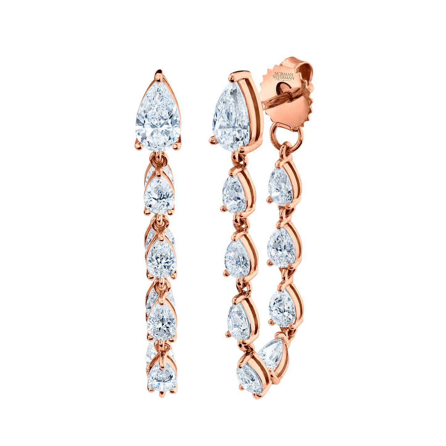 Pear Shape Diamond Loop Earrings