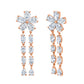 Pear Shape Diamond Floret Dangle Earrings
