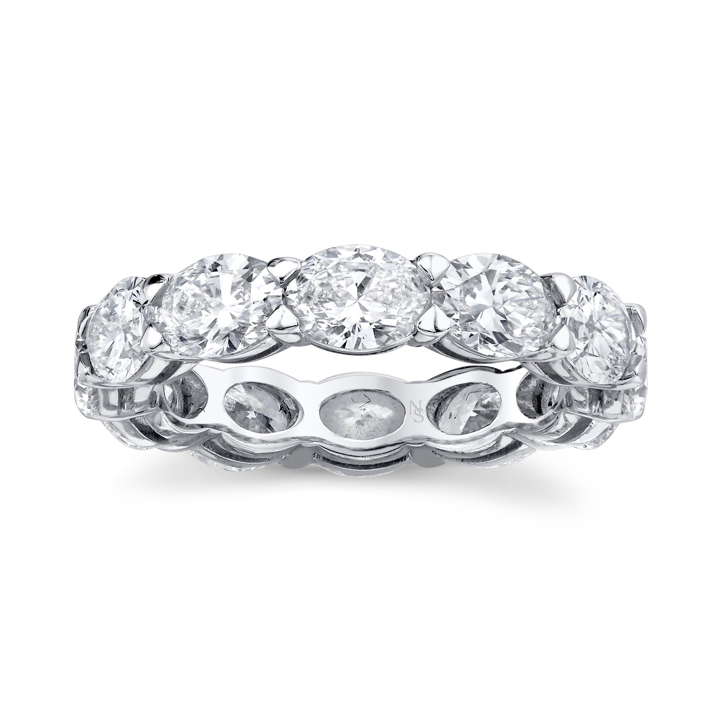 East-West Oval Cut Eternity Band